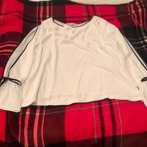 NWT Loft mixed media blouse, size L